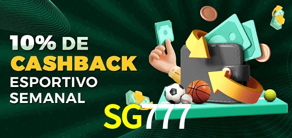 10% de bônus de cashback na SG777